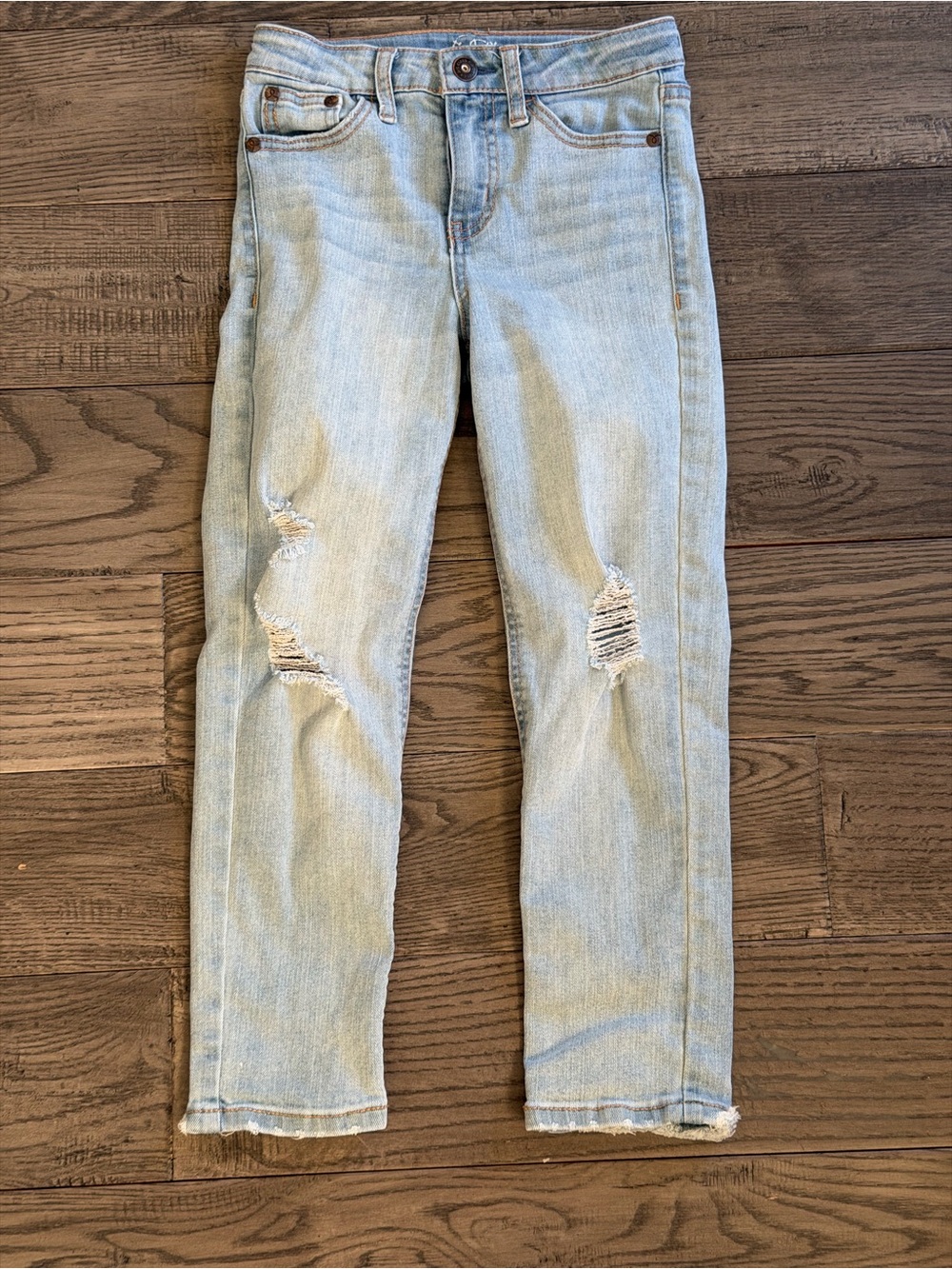 Art & Class Light Wash Girls Distressed Stretch Skinny Jeans - Light Blue